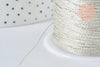 Fil nylon effet métallisé argent , fabrication bijoux,création bijoux,ruban mariage,Largeur 1mm,longueur 1 m, G6813