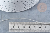 Fil nylon métallisé argent 0.6mm, fabrication bijoux,création broderie, x 5mètres G8490