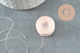 Fil pour tissage de perles delica miyuki nylon beige 0.1mm, x1 rouleau de 46 mètres (G10569)