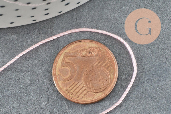 Fil rose clair nylon pour broderie couture bijoux 0.8mm, x 10 mètres (G8247)