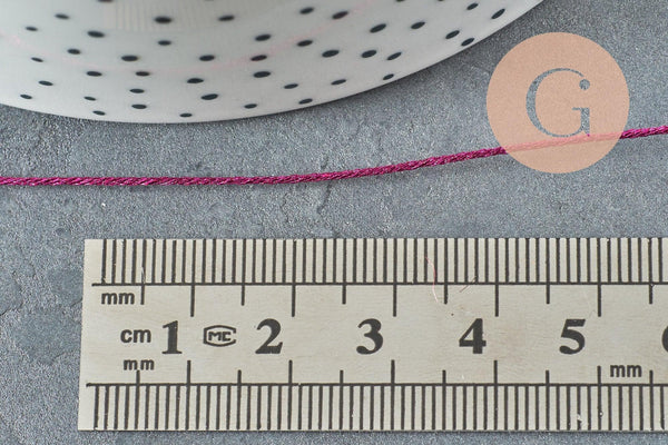 Fil rose fuchsia métallisé 0.8mm, x 1 mètre (G2315)