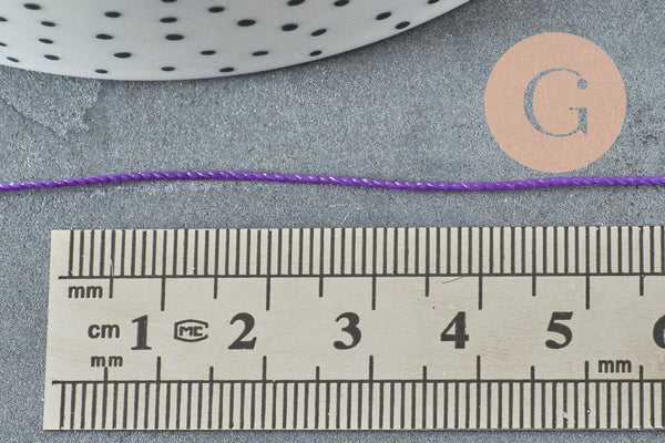 Fil violet nylon pour broderie couture bijoux 0.8mm, x 10Mètres (G1794)