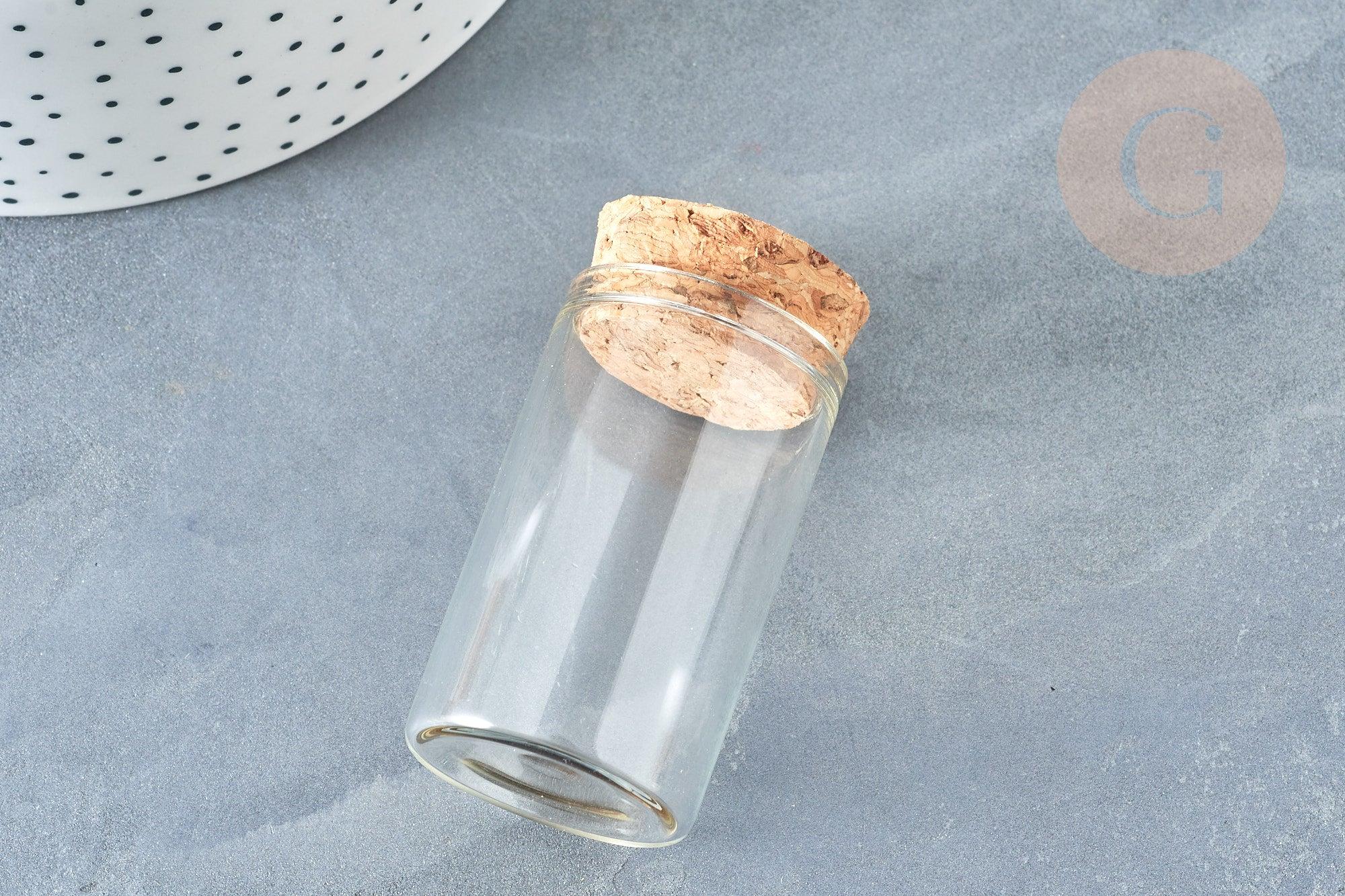 Flacon Eprouvette en verre borosilicate bouchon en liège 50mm, x1 (G8156)