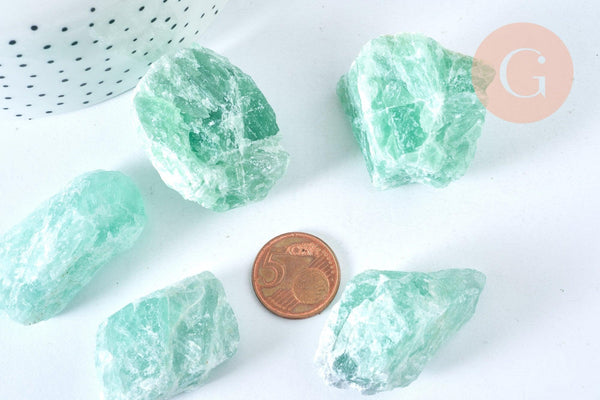 Fluorite verte naturelle brute 30-50m ,fluorite naturelle pour création bijoux lithothérapie, x1 G6848