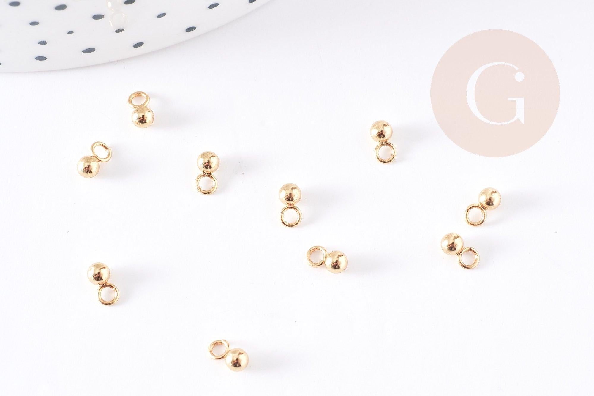 Gouttes finition acier 304 inoxydablz doré 6mm, x10 (G3160)