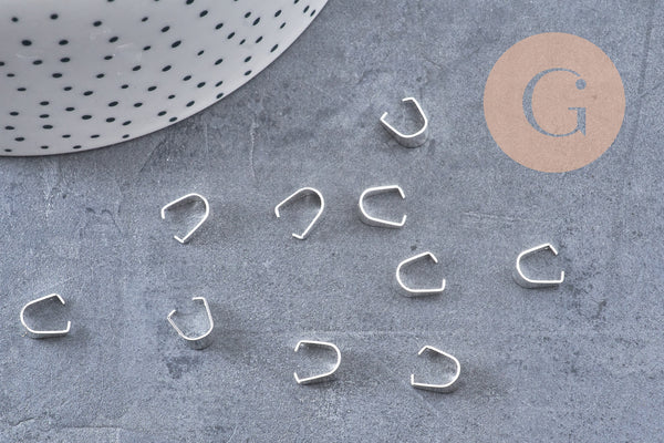 Grande bélière acier 201 inoxydable argenté 8mm, x10 (G10862)