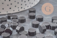 Granulés cire noire à cacheter,fourniture pour création de sceaux personnalisés pour vos sceau et invitations de mariage DIY, x100 (G4956)