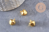 Grelot clochette fer doré 9.5mm, x10 (G1378)