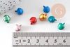 Grelots clochettes multicolores, ,grelot metal, décoration noel,clochette aluminium, x20 (G2326)