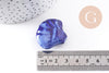 Grosse perle porcelaine bleu foncé coquillage, perle céramique géométrique fabrication en céramique, 29-33mm, x2 (G5377)