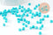 Grosse perles de rocaille turquoise peintes 4mm, x10Gr (G3812)