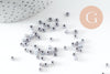 Grosses perles de rocaille gris irisé 4mm, x10Gr (G3673)