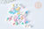Grosses perles de rocaille verre multicolore pastel 4.5mm, x10Gr (G7401)