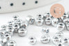 Grosses perles rocaille argent 4mm, x10 Gr (G5401)
