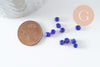 Grosses perles rocaille bleu roi opaque 4mm, x10g (G0185)