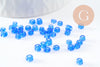Grosses perles rocaille bleu transparent 4mm, x10g (G3814)