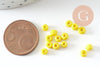 Grosses perles rocaille jaune 4mm, x10Gr (G0380)