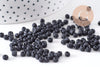 Grosses perles rocaille noir mat 3.5-4mm, x10Gr (G10400)