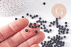 Grosses perles rocaille noir mat 3.5-4mm, x10Gr (G10400)