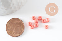 Grosses perles rocaille rose clair 4mm, x10g (G5392)