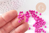 Grosses perles rocaille rose foncé peintes 4mm, x 10Gr (G3738)