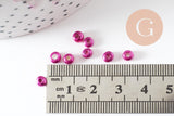 Grosses perles rocaille rose fuchsia métallisé 4mm,perles rocaille rose fushia nacré, x10 Gr (G9632)