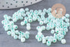Grosses perles rocaille vert nacré, perles rocaille vertes, vert opaque, diamètre 4mm x 10Gr (G3815)
