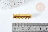 EP-Intercallaire fermoir aimanté double bracelet 2x5 rangs laiton doré 31mm, x1 (G8836)