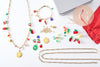 Kit Bracelet + Collier DIY – Thème Mystique / Océan / Fruits – Breloques + Chaîne Dorée – Idéal débutante & cadeau, x1 (G9554)