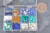 Kit Nacre & Coquillage bleu, Coffrets et kits de perles pour la création de bijoux fantaisie DIY, x1 (G11106)