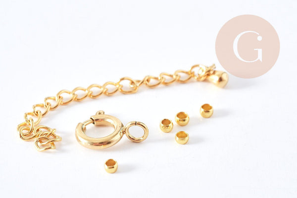 Kit collier Vecchio doré personnalisé lettres zircon 40cm, Coffrets et kits pour la création de bijoux fantaisie DIY, la pochette (G8750)