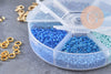 Kit de perles rocaille façon Miyuki Mix bleu, x1 (G9194)