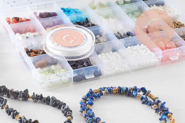 Kit mix de perles 18 couleurs pierre Lithothérapie x1 (G10956)