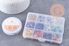 Kit mix de perles 8 couleurs pierre naturelles Lithothérapie avec apprêts, x1 (G10172)