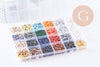 Kit mix de perles heishi vert caramel, Coffret et kit pour création de bijoux fantaisie, x1 (G9997)