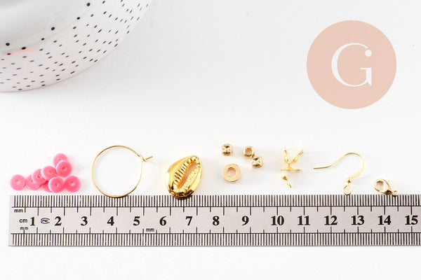 Kit mix de perles heishi vert caramel, Coffret et kit pour création de bijoux fantaisie, x1 (G9997)