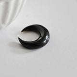 Lune corne noire naturelle 8mm, Septum piercing écarteur corne naturelle x1 G0965