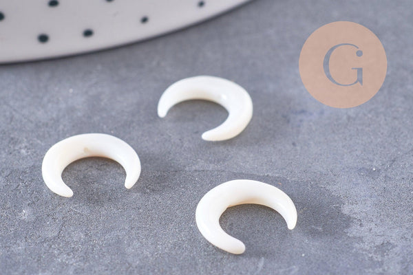 Lune nacre blanche naturelle 10x12mm, x1 (G10225)