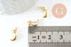 Lune nacre blanche naturelle laiton doré 10x6mm, x1 (G3574)