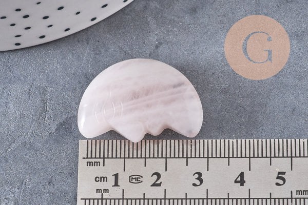 Lune quartz rose naturel 29.5mm, quartz rose naturel roulé, pierre semi-precieuse, séance lithothérapie, x1, G5618