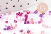 Mélange perles rocaille camaïeu rose violet , perles pour création bijoux x 10gr (G9510)