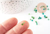 Mélange perles rocaille camaïeu verts ,fournitures pour bijoux, perles rocaille vert transparent, x 10gr (G9511)