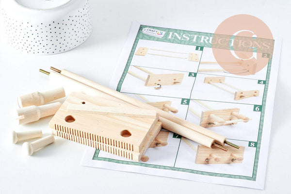 Métier à tisser des perles en bois + perles de rocailles x1 (G10758)