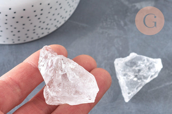 Morceaux Cristal de roche naturel 30-50mm transparent brute, pierre semi-précieuse, lithothérapie, x1 G6846