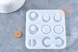 Moule en silicone pour fabrication boucles créoles résine, x1 (G3363)