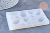 Moule en silicone pour fabrication pendentifs pierre précieuse, x1 (G5666)