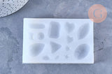 Moule en silicone pour fabrication pendentifs pierre précieuse, x1 (G5666)