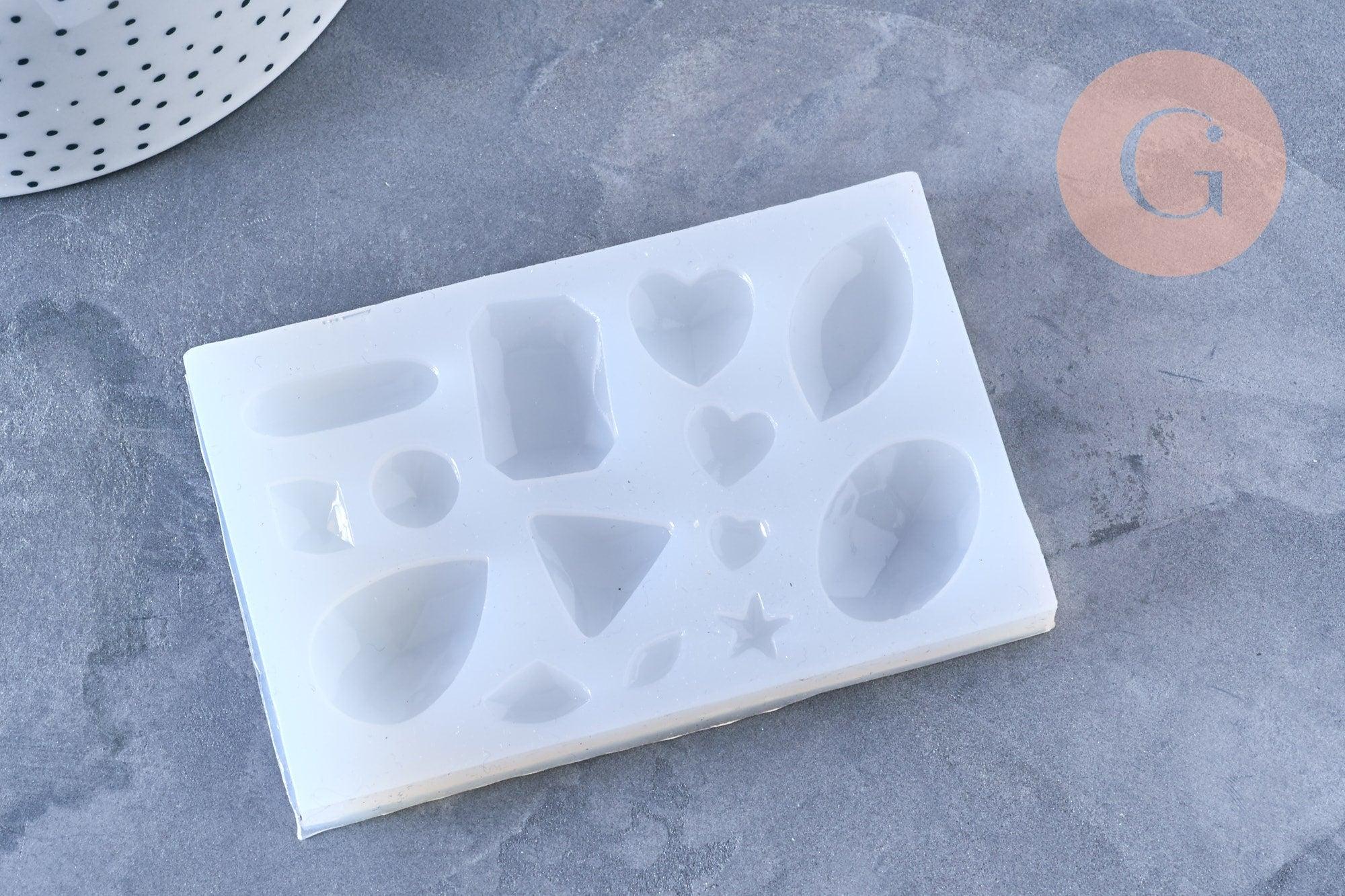 Moule en silicone pour fabrication pendentifs pierre précieuse, x1 (G5666)