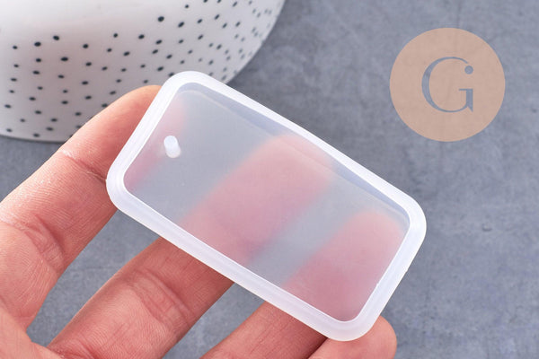 INTROUVABLE Moule en silicone rectangle pendentif 66.5mm, x1 (G10166)