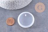 Moule en silicone rond pendentif 42mm, moule en silicone pour réaliser des bijoux avec inclusion en résine, x1 (G10165)